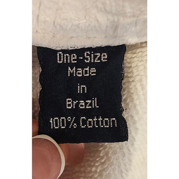 Nordstrom Spa Robe, White, Made In Brazil, 100% Cotton, One Size, 46 In length - Picture 7 of 8